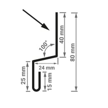 Sockelleiste | Typ 1 | 40 x 24 x 25 x 2000 mm | Stahl 0,75 mm | 25 µm Polyester | 7016 - Anthrazitgrau #3