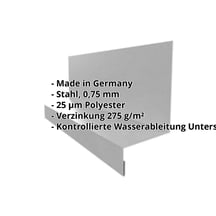 Sockelleiste | Typ 1 | 40 x 24 x 25 x 2000 mm | Stahl 0,75 mm | 25 µm Polyester | 9007 - Graualuminium #2