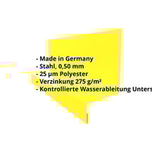 Sockelleiste | Typ 2 | 67 x 40 x 20 x 2000 mm | Stahl 0,50 mm | 25 µm Polyester | 1021 - Rapsgelb #2
