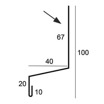 Sockelleiste | Typ 2 | 67 x 40 x 20 x 2000 mm | Stahl 0,50 mm | 25 µm Polyester | 9010 - Reinweiß #3