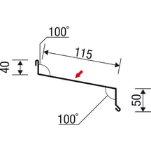 Sohlbank | 5 cm x 11,5 cm x 4 cm x 2,00 m | Stahl 0,63 mm | 25 µm Polyester | 9002 - Grauweiß #5