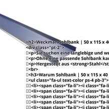 Sohlbank | 50 x 115 x 40 x 2000 mm | Stahl 0,50 mm | 25 µm Polyester | 5010 - Enzianblau #2