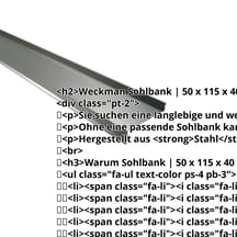 Sohlbank | 50 x 115 x 40 x 2000 mm | Stahl 0,50 mm | 25 µm Polyester | 6020 - Chromoxidgrün #2