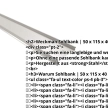 Sohlbank | 50 x 115 x 40 x 2000 mm | Stahl 0,50 mm | 25 µm Polyester | 7035 - Lichtgrau #2