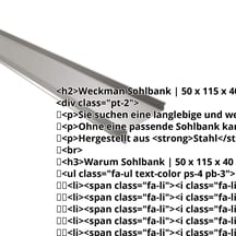 Sohlbank | 50 x 115 x 40 x 2000 mm | Stahl 0,50 mm | 25 µm Polyester | 9007 - Graualuminium #2