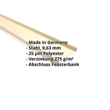 Sohlbank | 50 x 115 x 40 x 2000 mm | Stahl 0,63 mm | 25 µm Polyester | 1015 - Hellelfenbein #2