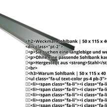 Sohlbank | 50 x 115 x 40 x 2000 mm | Stahl 0,50 mm | 60 µm TTHD | 6005 - Moosgrün #2