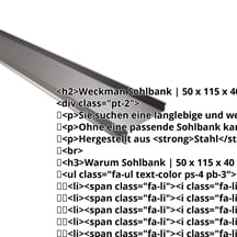 Sohlbank | 50 x 115 x 40 x 2000 mm | Stahl 0,50 mm | 60 µm TTHD | 8017 - Schokoladenbraun #2