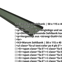 Sohlbank | 50 x 115 x 40 x 2000 mm | Stahl 0,50 mm | 80 µm Shimoco | 6020 - Chromoxidgrün #2