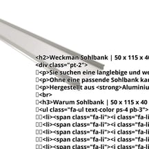 Sohlbank | 50 x 115 x 40 x 2000 mm | Aluminium 0,70 mm | 25 µm Polyester | 9006 - Weißaluminium #2