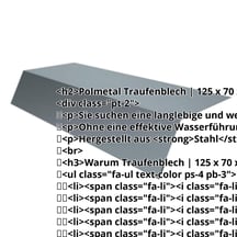 Traufenblech | 125 x 70 x 2000 mm | Stahl 0,63 mm | 200 µm HPS Ultra® | 7040 - Fenstergrau #2