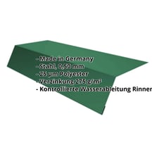 Traufenblech | 125 x 70 x 2000 mm | Stahl 0,50 mm | 25 µm Polyester | 6029 - Minzgrün #2
