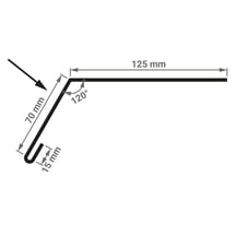 Traufenblech | 12,5 cm x 7 cm x 2,00 m | Stahl 0,75 mm | 25 µm Polyester | 9010 - Reinweiß #3