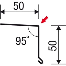 Traufenblech | 5 x 5 cm | 95° | Stahl 0,63 mm | 25 µm Polyester | 8004 - Kupferbraun #6