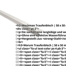 Traufenblech | 50 x 50 mm | 100° | Stahl 0,63 mm | 25 µm Polyester | 9002 - Grauweiß #2