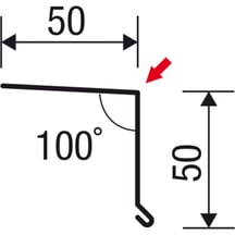 Traufenblech | 50 x 50 mm | 100° | Stahl 0,50 mm | 60 µm TTHD | 8012 - Rotbraun #6