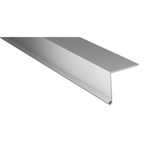 Traufenblech | 50 x 50 mm | 95° | Stahl 0,75 mm | 25 µm Polyester | 9006 - Weißaluminium #1