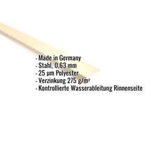 Traufenblech | 8 x 3 cm | 100° | Stahl 0,63 mm | 25 µm Polyester | 1015 - Hellelfenbein #2
