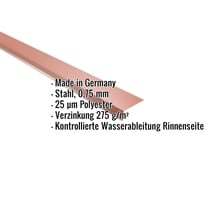 Traufenblech | 8 x 3 cm | 100° | Stahl 0,75 mm | 25 µm Polyester | 8004 - Kupferbraun #2