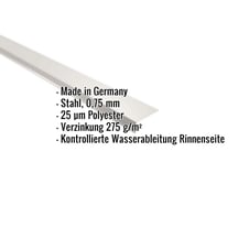 Traufenblech | 8 x 3 cm | 100° | Stahl 0,75 mm | 25 µm Polyester | 9002 - Grauweiß #2
