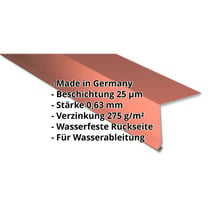 Traufenblech | 80 x 30 mm | 100° | Stahl 0,63 mm | 25 µm Polyester | 8004 - Kupferbraun #2