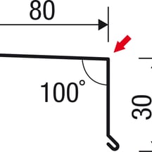 Traufenblech | 80 x 30 mm | 100° | Stahl 0,75 mm | 25 µm Polyester | 8012 - Rotbraun #6