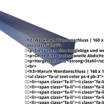 Wandanschluss | 160 x 115 mm | 95° | Stahl 0,50 mm | 25 µm Polyester | 5010 - Enzianblau #2