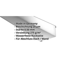 Wandanschluss | 160 x 115 mm | 95° | Stahl 0,50 mm | 25 µm Polyester | 9006 - Weißaluminium #2