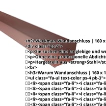 Wandanschluss | 160 x 115 mm | 95° | Stahl 0,50 mm | 60 µm TTHD | 8012 - Rotbraun #2