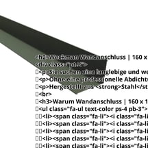 Wandanschluss | 160 x 115 mm | 95° | Stahl 0,50 mm | 80 µm Shimoco | 6020 - Chromoxidgrün #2