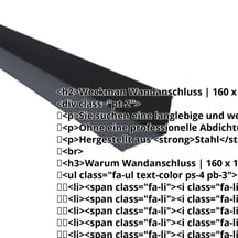 Wandanschluss | 160 x 115 mm | 95° | Stahl 0,50 mm | 80 µm Shimoco | 7016 - Anthrazitgrau #2