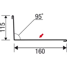 Wandanschluss | 160 x 115 mm | 95° | Stahl 0,50 mm | 80 µm Shimoco | 7016 - Anthrazitgrau #5