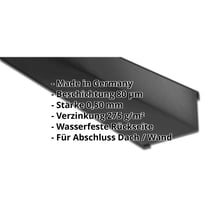 Wandanschluss | 160 x 115 mm | 95° | Stahl 0,50 mm | 80 µm Shimoco | 9005 - Tiefschwarz #2