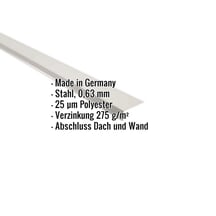 Wandanschluss | 22 x 15 cm | 95° | Stahl 0,63 mm | 25 µm Polyester | 9002 - Grauweiß #2