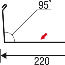 Wandanschluss | 220 x 150 mm | 95° | Stahl 0,50 mm | 25 µm Polyester | 5010 - Enzianblau #5