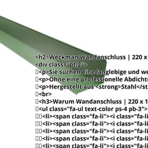 Wandanschluss | 220 x 150 mm | 95° | Stahl 0,50 mm | 25 µm Polyester | 6002 - Laubgrün #2