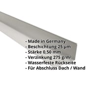 Wandanschluss | 220 x 150 mm | 95° | Stahl 0,50 mm | 25 µm Polyester | 9006 - Weißaluminium #2