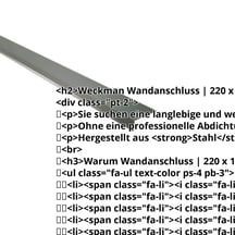 Wandanschluss | 220 x 150 mm | 95° | Stahl 0,63 mm | 25 µm Polyester | 6020 - Chromoxidgrün #2