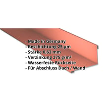 Wandanschluss | 220 x 150 mm | 95° | Stahl 0,63 mm | 25 µm Polyester | 8004 - Kupferbraun #2