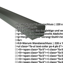 Wandanschluss | 220 x 150 mm | 95° | Stahl 0,75 mm | 25 µm Polyester | 6020 - Chromoxidgrün #2