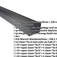 Wandanschluss | 220 x 150 mm | 95° | Stahl 0,75 mm | 25 µm Polyester | 7016 - Anthrazitgrau #2