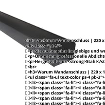 Wandanschluss | 220 x 150 mm | 95° | Stahl 0,50 mm | 35 µm Mattpolyester | 23 - Dunkelgrau #2