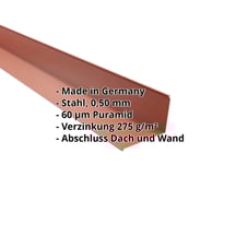 Wandanschluss | 220 x 150 mm | 95° | Stahl 0,50 mm | 60 µm Puramid | 8004 - Kupferbraun #2