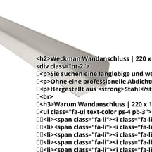 Wandanschluss | 220 x 150 mm | 95° | Stahl 0,75 mm | 60 µm Puramid | 9002 - Grauweiß #2