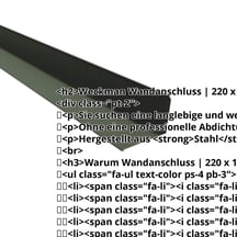 Wandanschluss | 220 x 150 mm | 95° | Stahl 0,50 mm | 80 µm Shimoco | 6020 - Chromoxidgrün #2