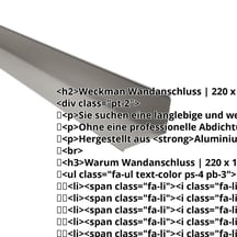 Wandanschluss | 220 x 150 mm | 95° | Aluminium 0,70 mm | 25 µm Polyester | 9007 - Graualuminium #2