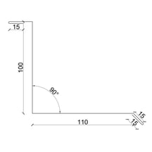 Wandanschluss | Typ 1 | 100 x 110 x 2000 mm | 90° | Aluminium 0,70 mm | Alu Natur | Blank Aluminium #3