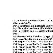 Wandanschluss | Typ 1 | 100 x 110 x 2000 mm | 90° | Stahl 0,75 mm | Aluzink | Silbergrau #2