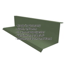 Wandanschluss | Typ 1 | 100 x 110 x 2000 mm | 90° | Stahl 0,50 mm | 35 µm Mattpolyester | 011 - Grün #2