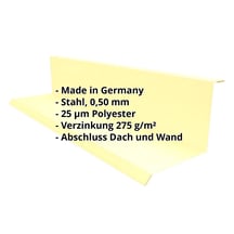 Wandanschluss | Typ 1 | 100 x 110 x 2000 mm | 90° | Stahl 0,50 mm | 25 µm Polyester | 1015 - Hellelfenbein #2